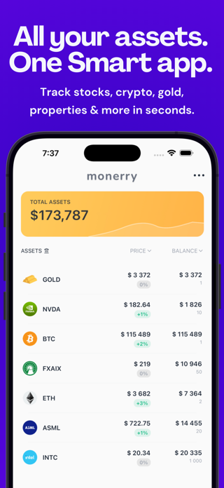 Monerry: Stock Tracker Screenshot 1 of 5