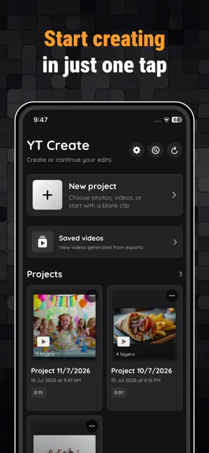 YT Create iPhone screenshot 1