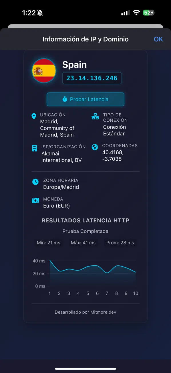 Screenshot #1 pour IP Domain Flag Info