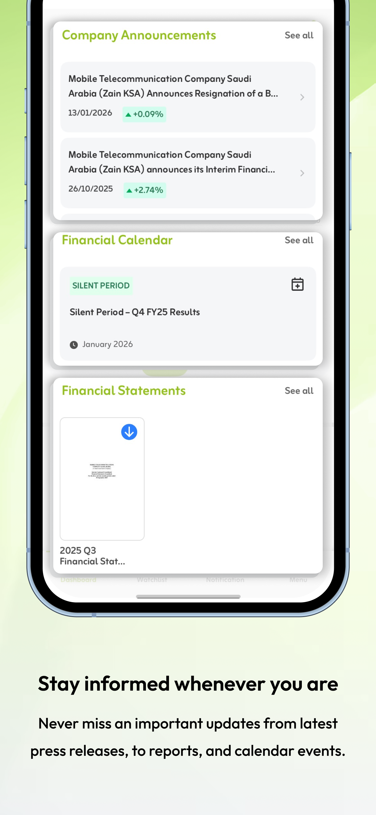 Zain KSA Investor Relations