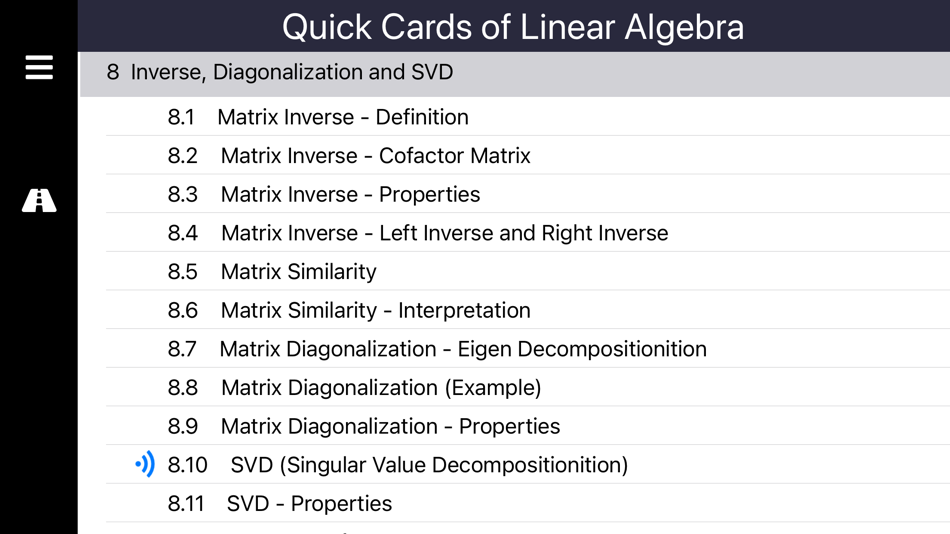 #6. Linear Algebra QCard (iOS) 由: Lihui Luo