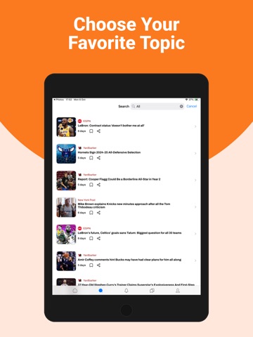Basketball News & Scores iPad screenshot