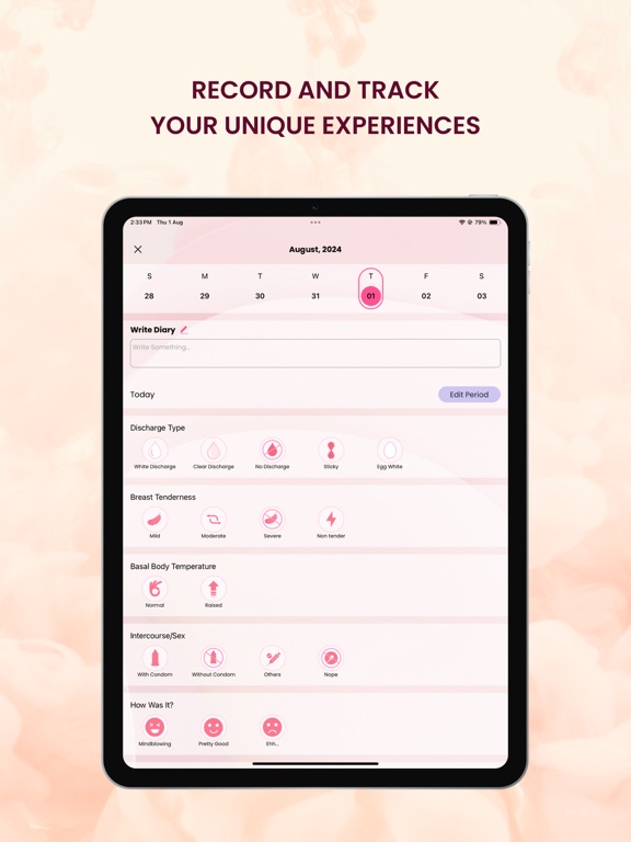 Ovulation & Fertility Tracker iPad screenshot 4 - Health & Fitness app