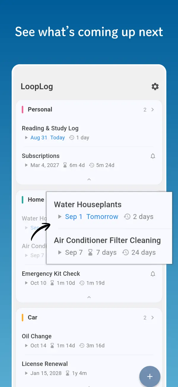 Screenshot #2 pour Recurring Task Log - LoopLog