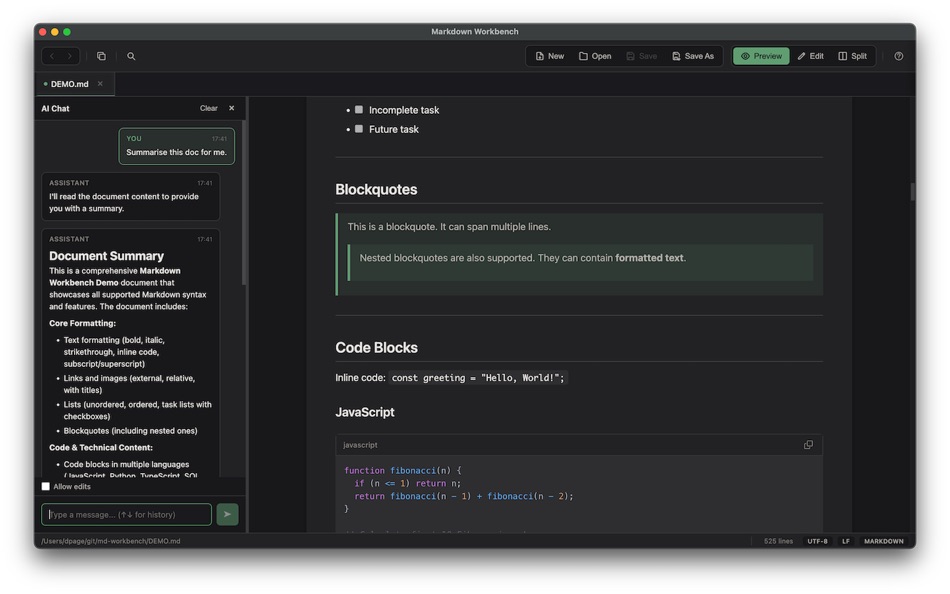 #2. Markdown Workbench (macOS) 게시자: David Page