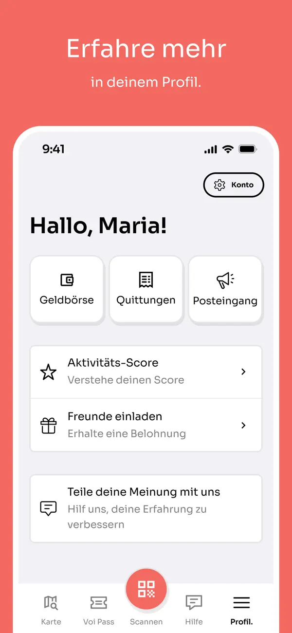 Voi – E-Scooter & E-Bikes iPhone App Screenshot 8 – Reisen