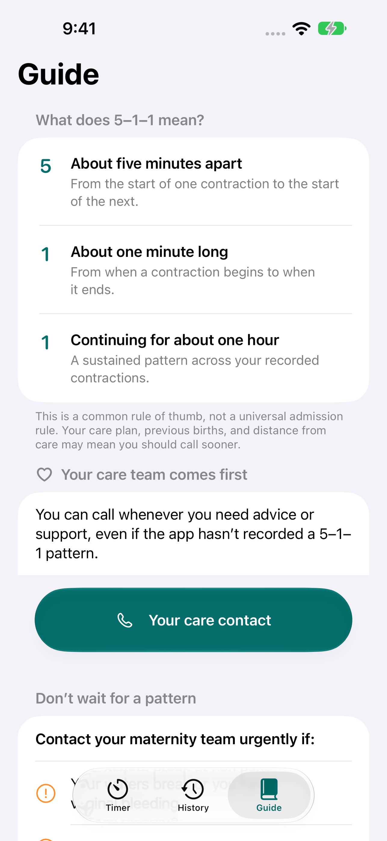 Screenshot 3 of Ondra — Contraction Timer