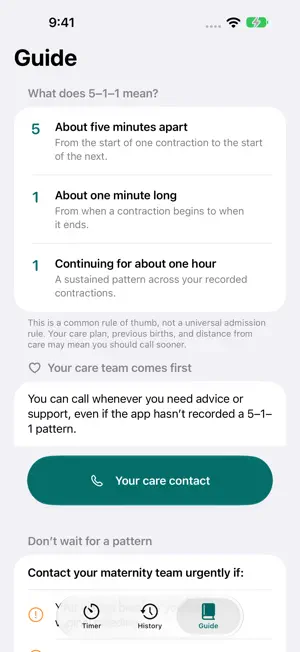 Ondra — Contraction Timer screenshot 3