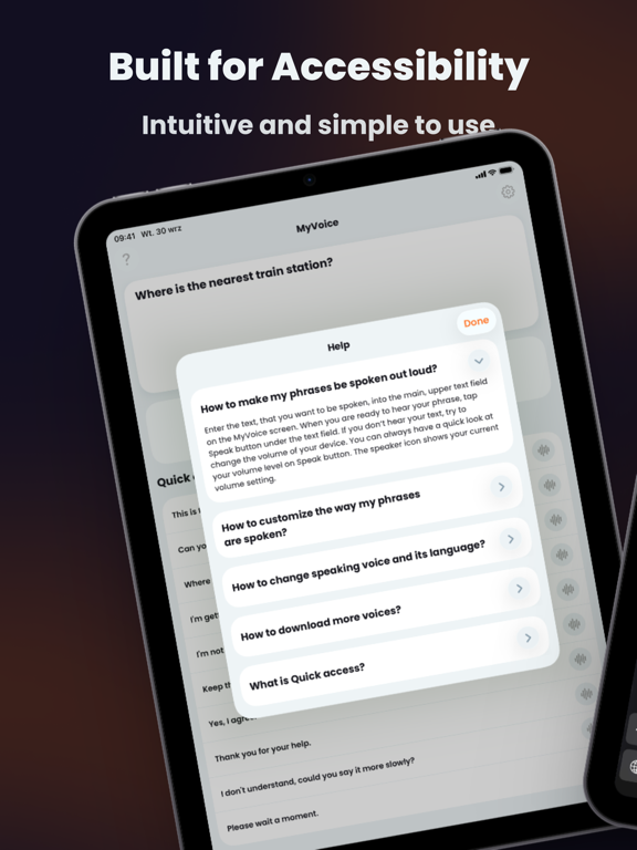 MyVoice - Speech Assistant iPad screenshot 3 - Utilities app