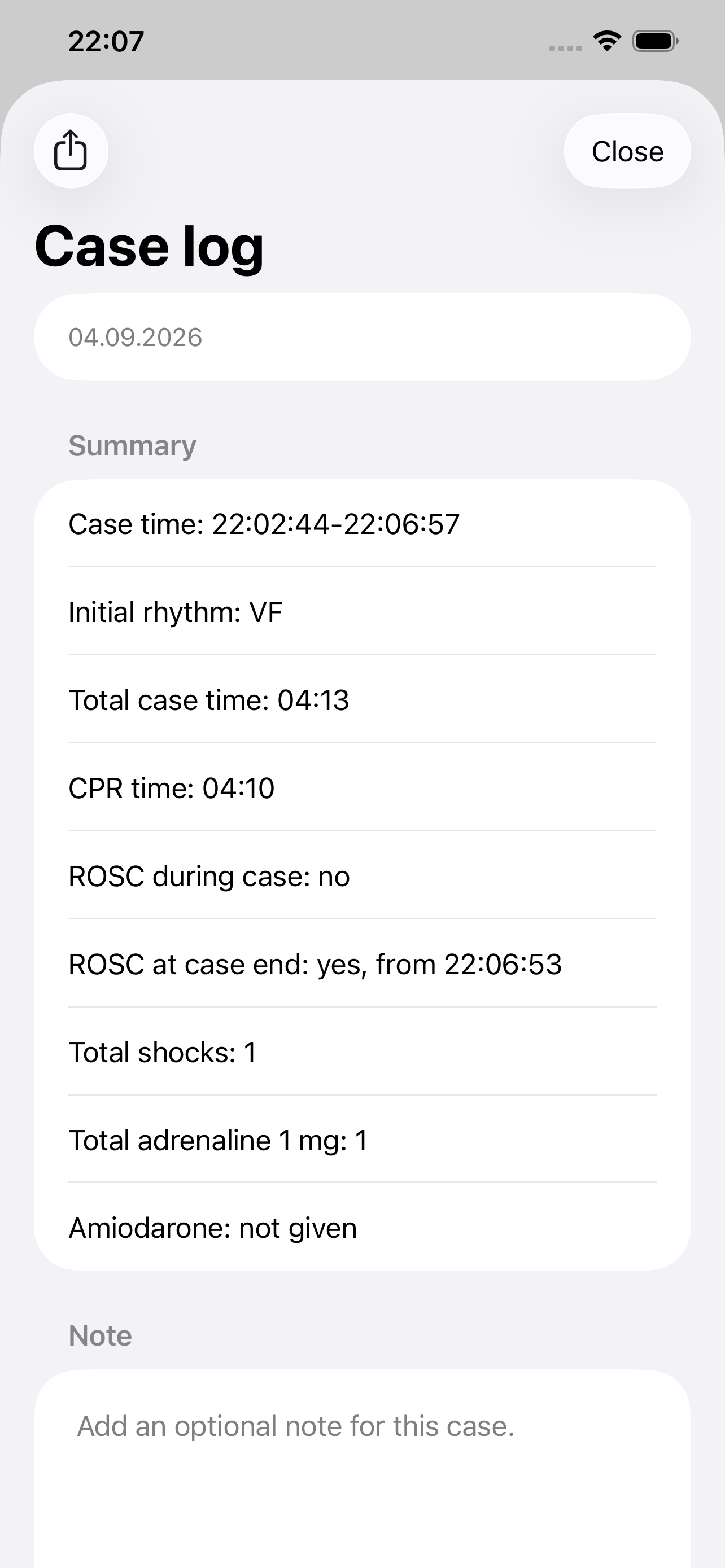 CPR Log: ALS Timer