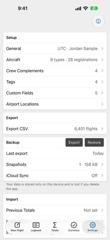 Legbook: Pilot Logbook screenshot 8