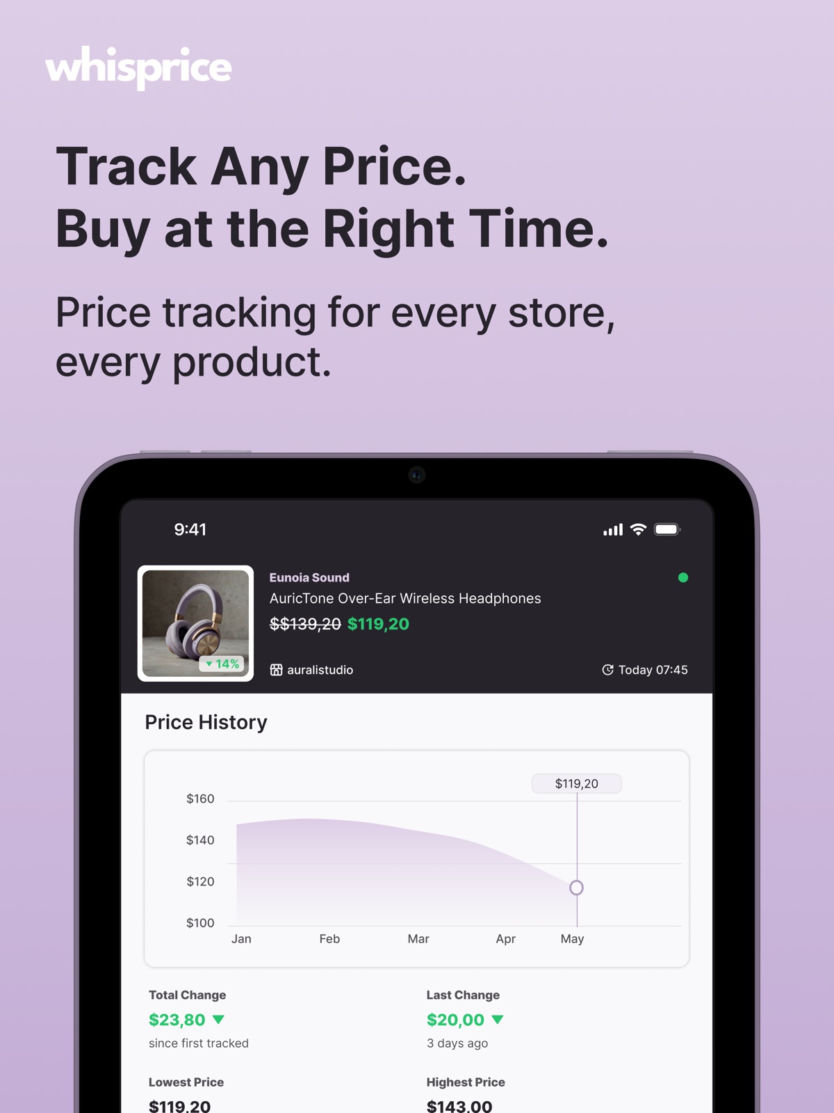 Whisprice: Smart Price Tracker ipad screenshot 1