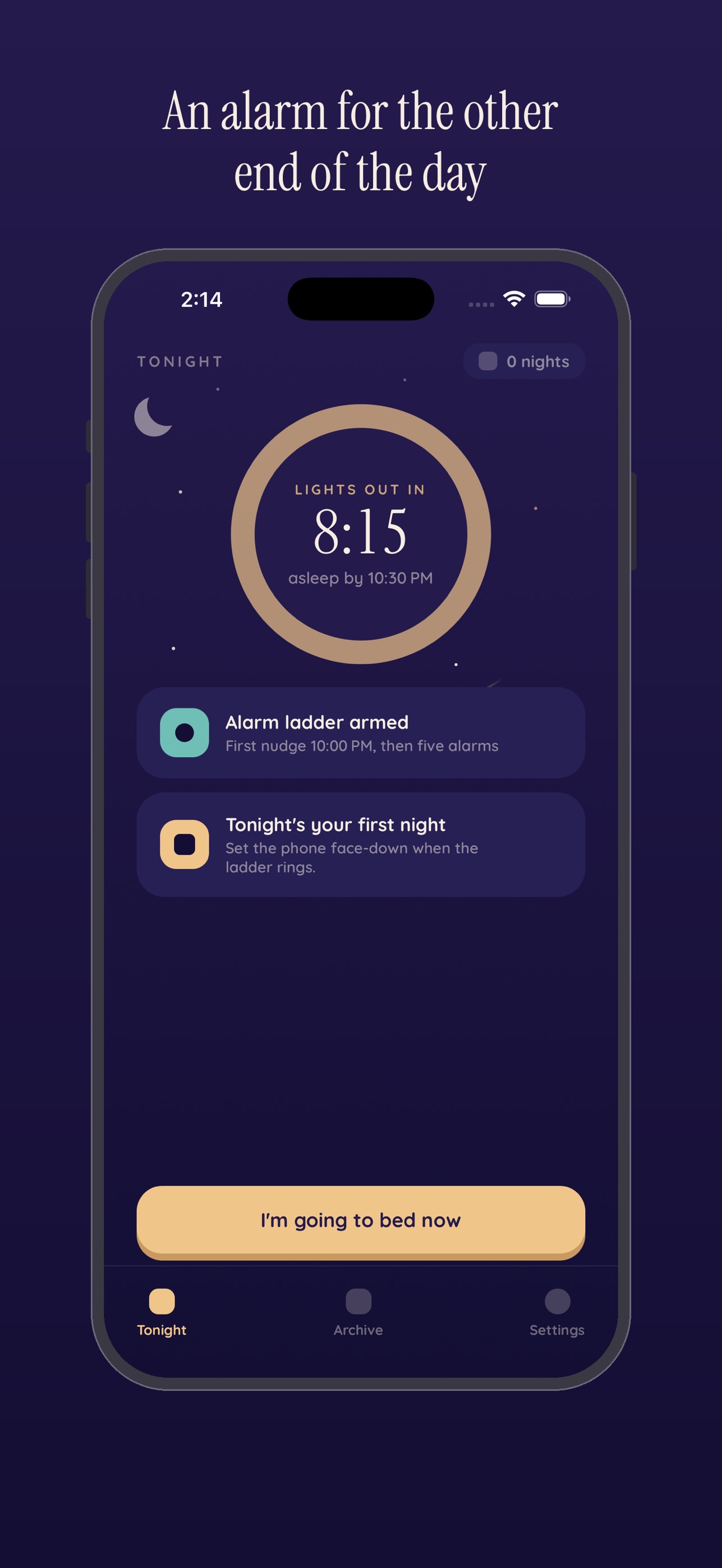 Screenshot 1 of Owlish: Bedtime Alarm