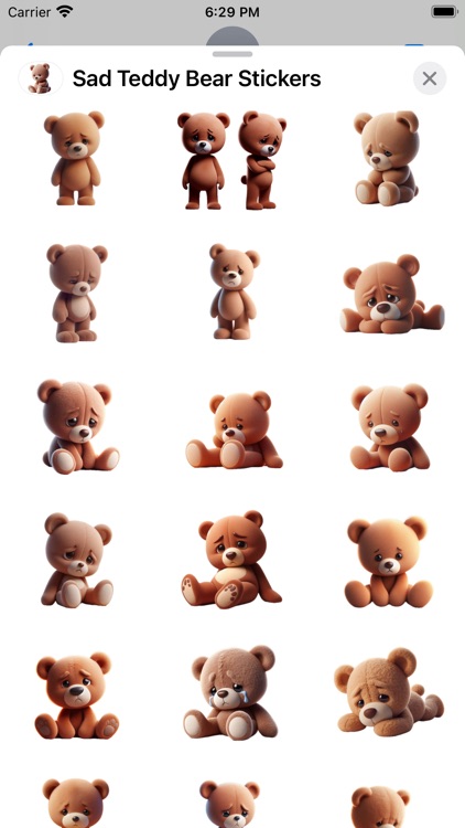 Sad Teddy Bear Stickers