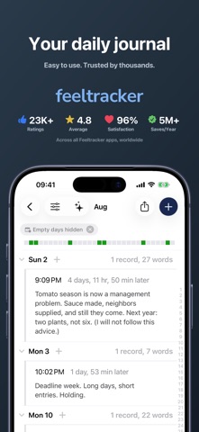 Daily Journal Log, Private Screenshot 1 of 9