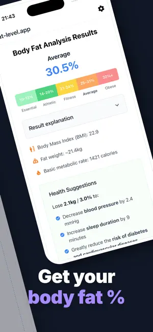 Body Fat & BMI Calculator screenshot 2