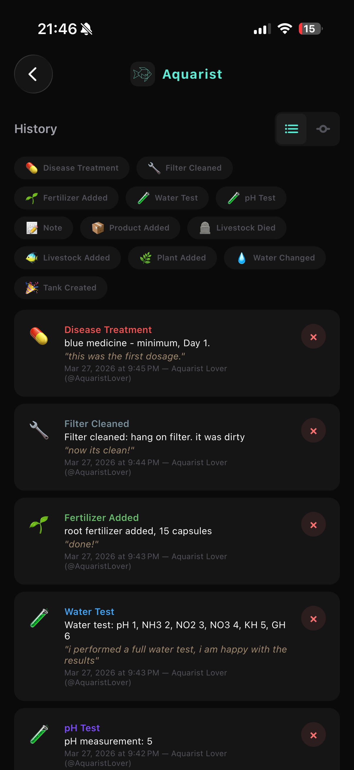 Aquarist - Tank Tracker screenshot 10