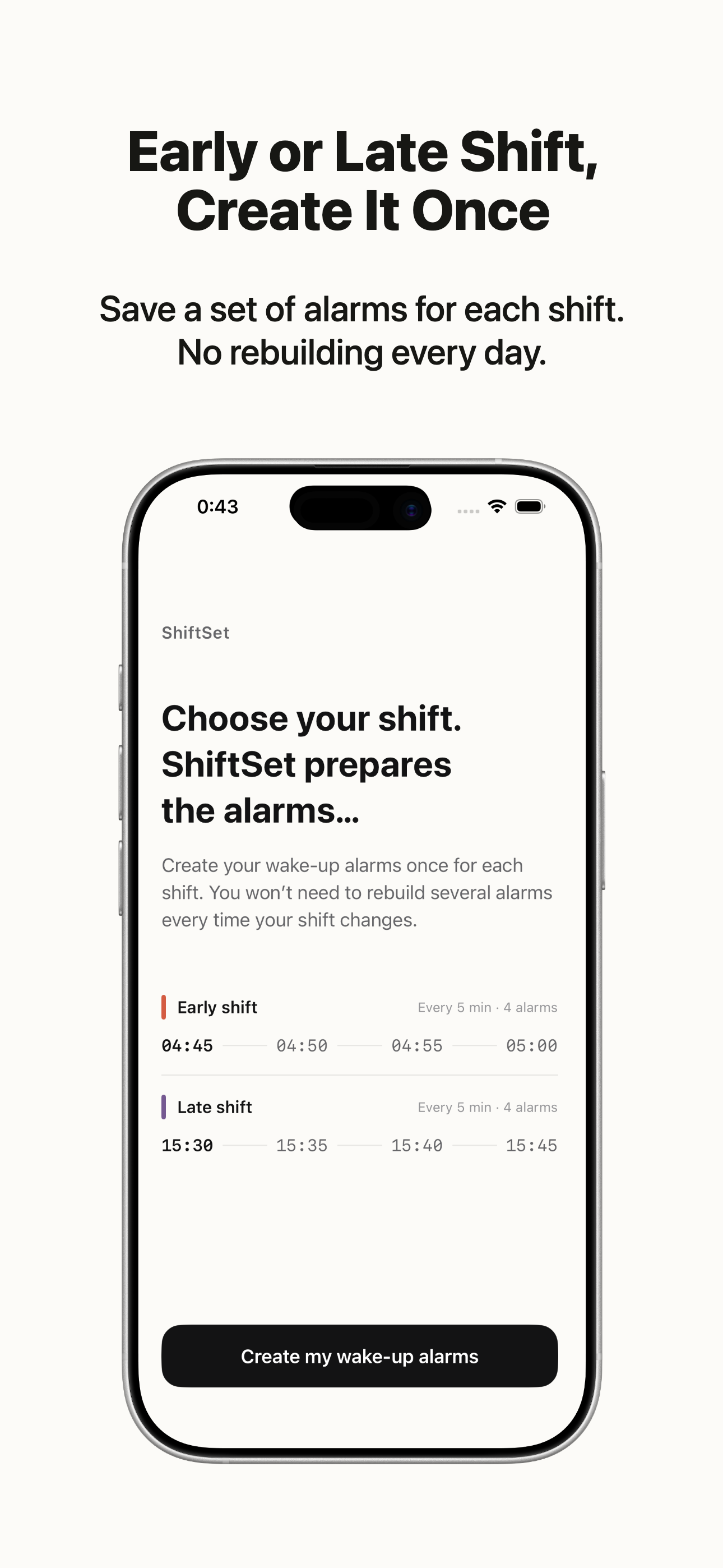 ShiftSet - Shift Work Alarm screenshot 2