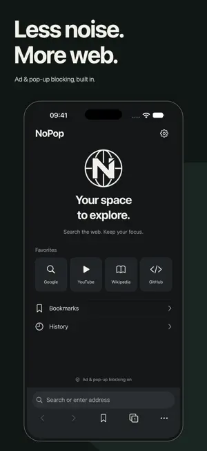 NoPop: Ad Block Browser screenshot 1