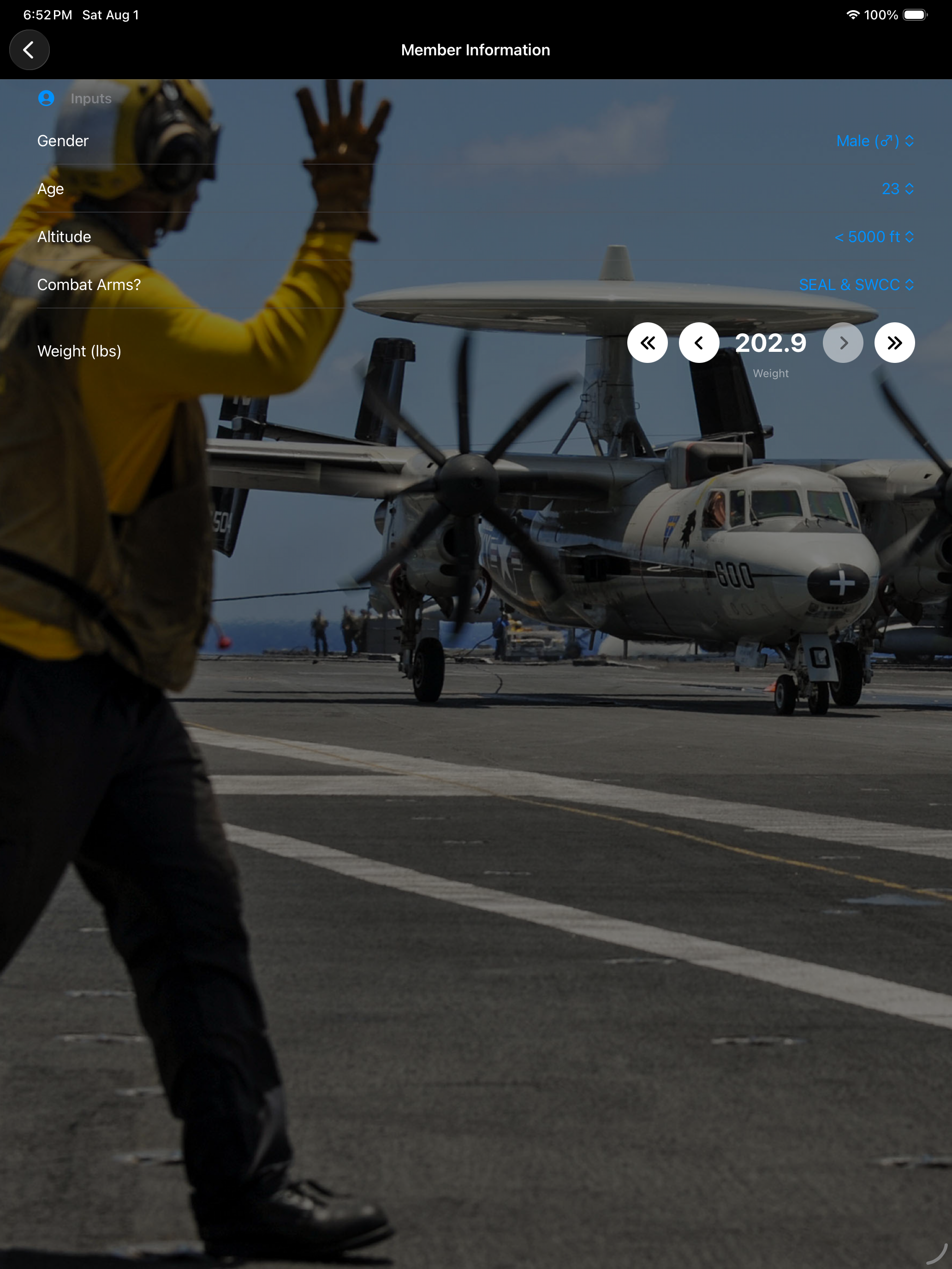 Navy PFA Calc screenshot 12