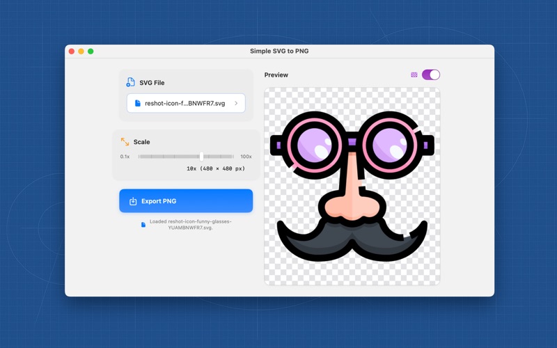 Simple SVG to PNG app screenshot