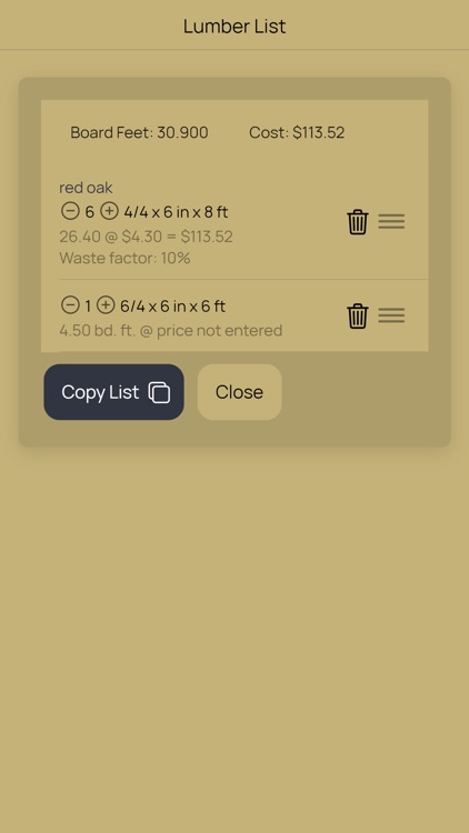 Lumber Board Foot Calculator screenshot-4