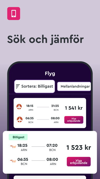 momond‪o‬ Flyg, Hotell, Hyrbil iPhone screenshot 3