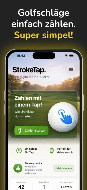Golfschläge zählen - StrokeTap screenshot 1 of 5