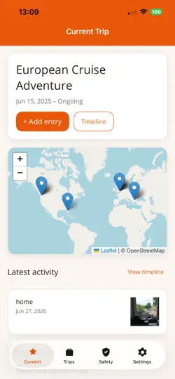 Captura de pantalla de Gap Year Tracker en iPhone 2