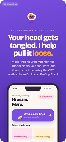 Knots: CBT Thought Reframing Screenshot 1 of 7