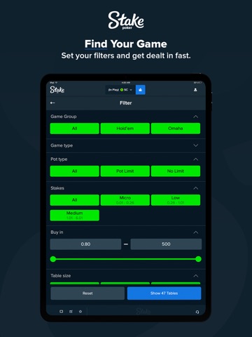Stake US - Poker iPad screenshot