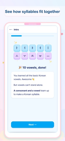 SKAI Hangul: Korean Alphabet iPhone screenshot
