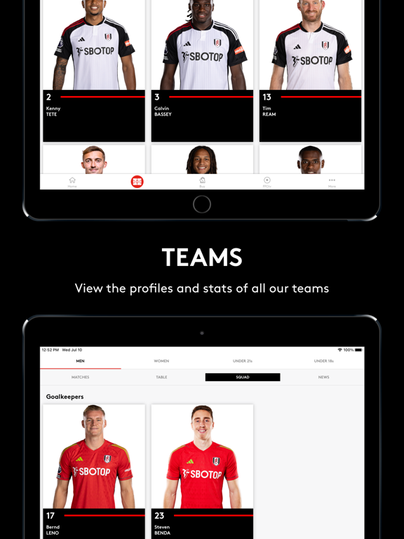 Official Fulham FC App iPad screenshot 4 - Sports app