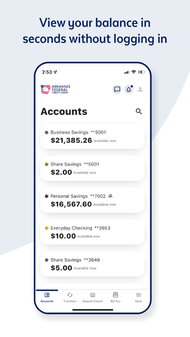 Arkansas FCU Mobile Banking Screenshot