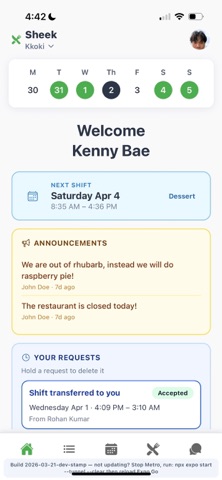 Sheek: Restaurant Software screenshot