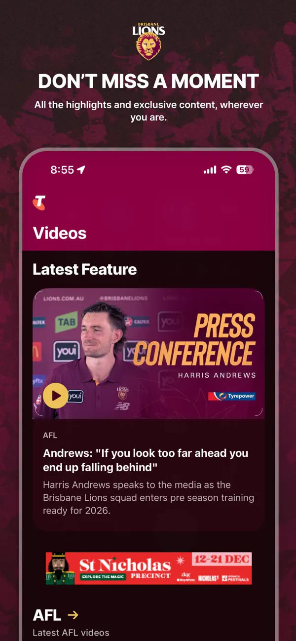 Screenshot #2 pour Brisbane Lions Official App
