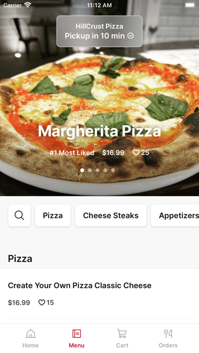 HillCrust Pizza iPhone screenshot 2 - Food & Drink app