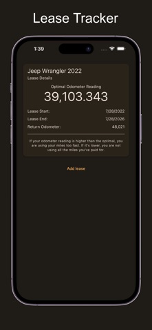 Lease Tracker - Use your miles Screenshot 2 of 2