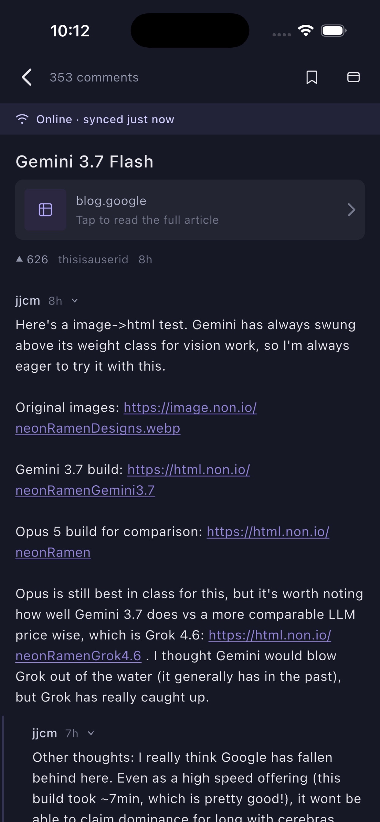 Screenshot 2 of Nocturne for Hacker News
