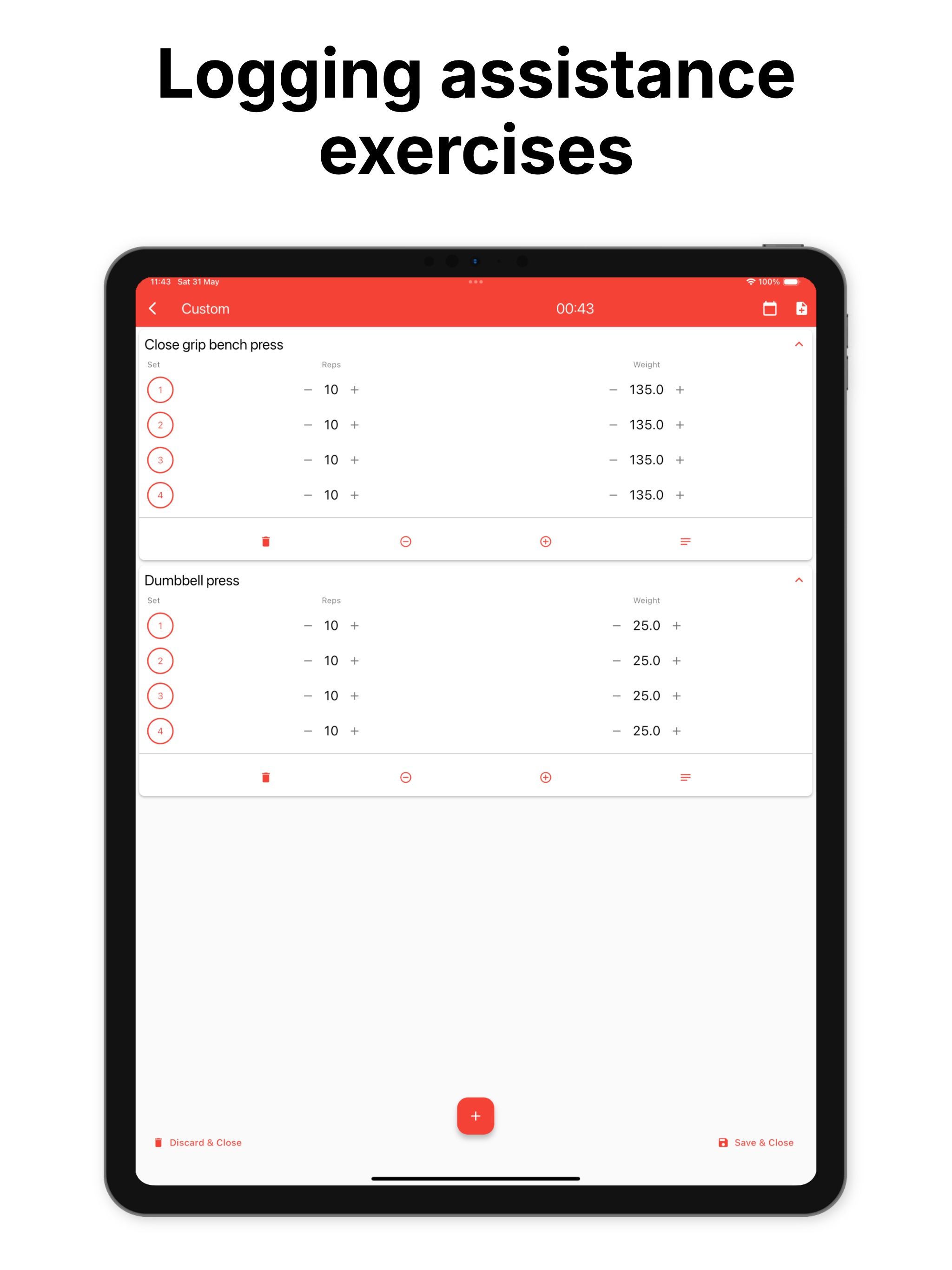 5x5 Workout Lifting Tracker