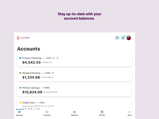 US Community CU iPad screenshot