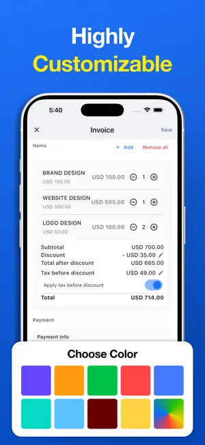 Invoice Maker & Receipt Maker. screenshot 2