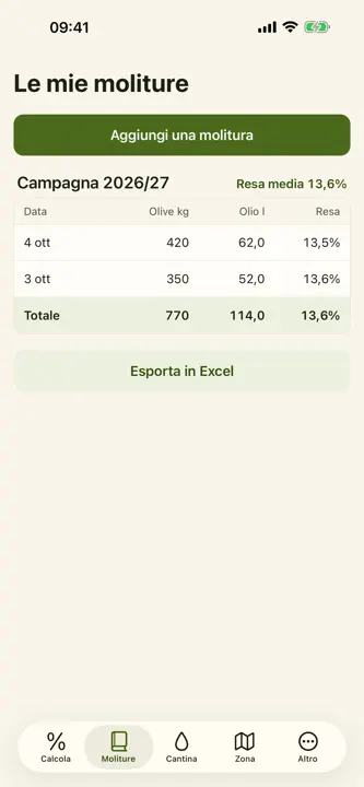 Olimetro: resa delle olive screenshot 3