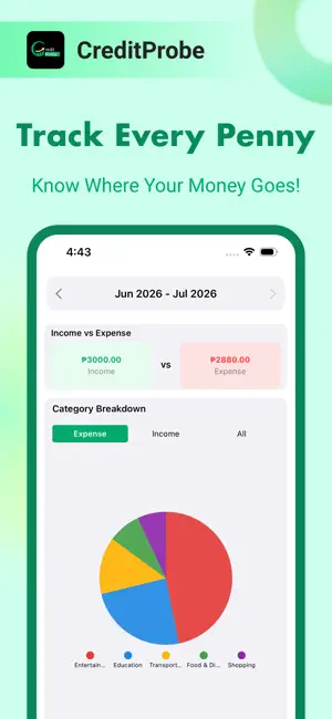 CreditProbe - Personal funds iPhone screenshot 1