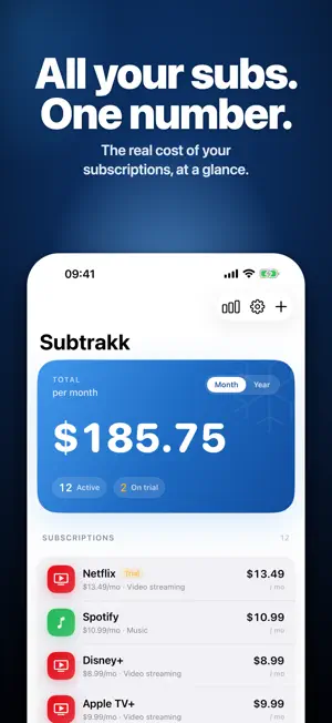 Subtrakk: Subscription Tracker screenshot 1