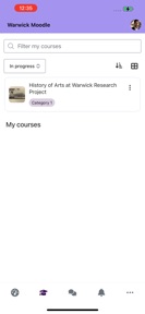 Warwick Moodle screenshot