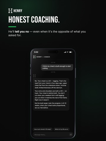 Henry: AI Fitness Coach iPad screenshot