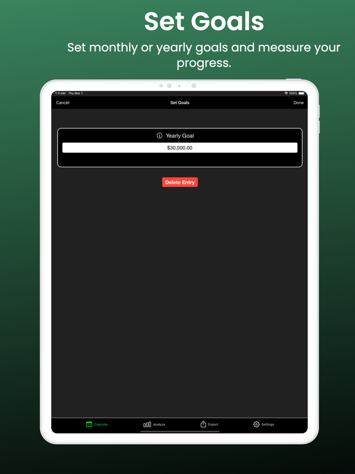 Profit and Loss Calendar