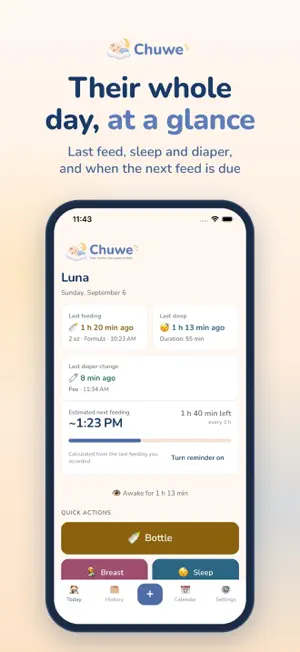Chuwe: Newborn & Baby Tracker screenshot 1