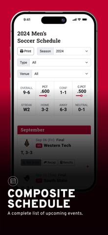 Wittenberg Tigers iPhone screenshot